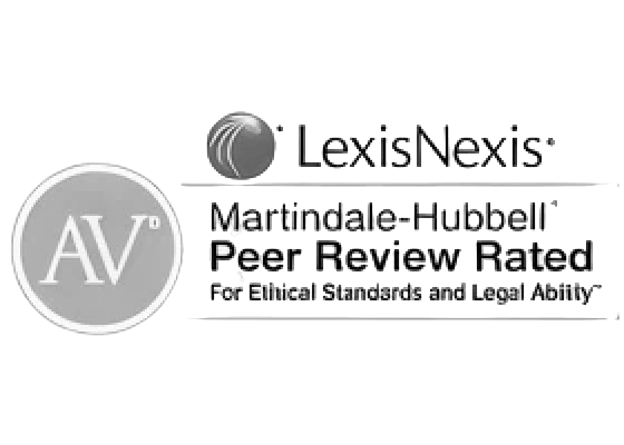 LexisNexis Martindale-Hubbell AV Peer Review Rated badge, indicating ethical standards and legal ability.